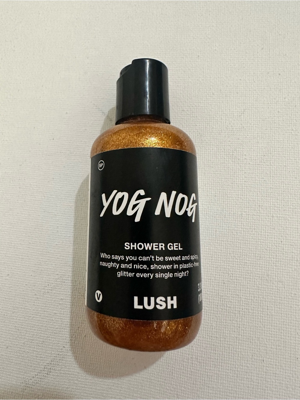 LUSH COSMETICS YOG NOG Shower Gel Body Wash Gold Glitter 3.3 oz / 100mL New
